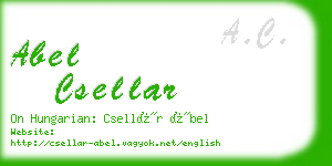 abel csellar business card